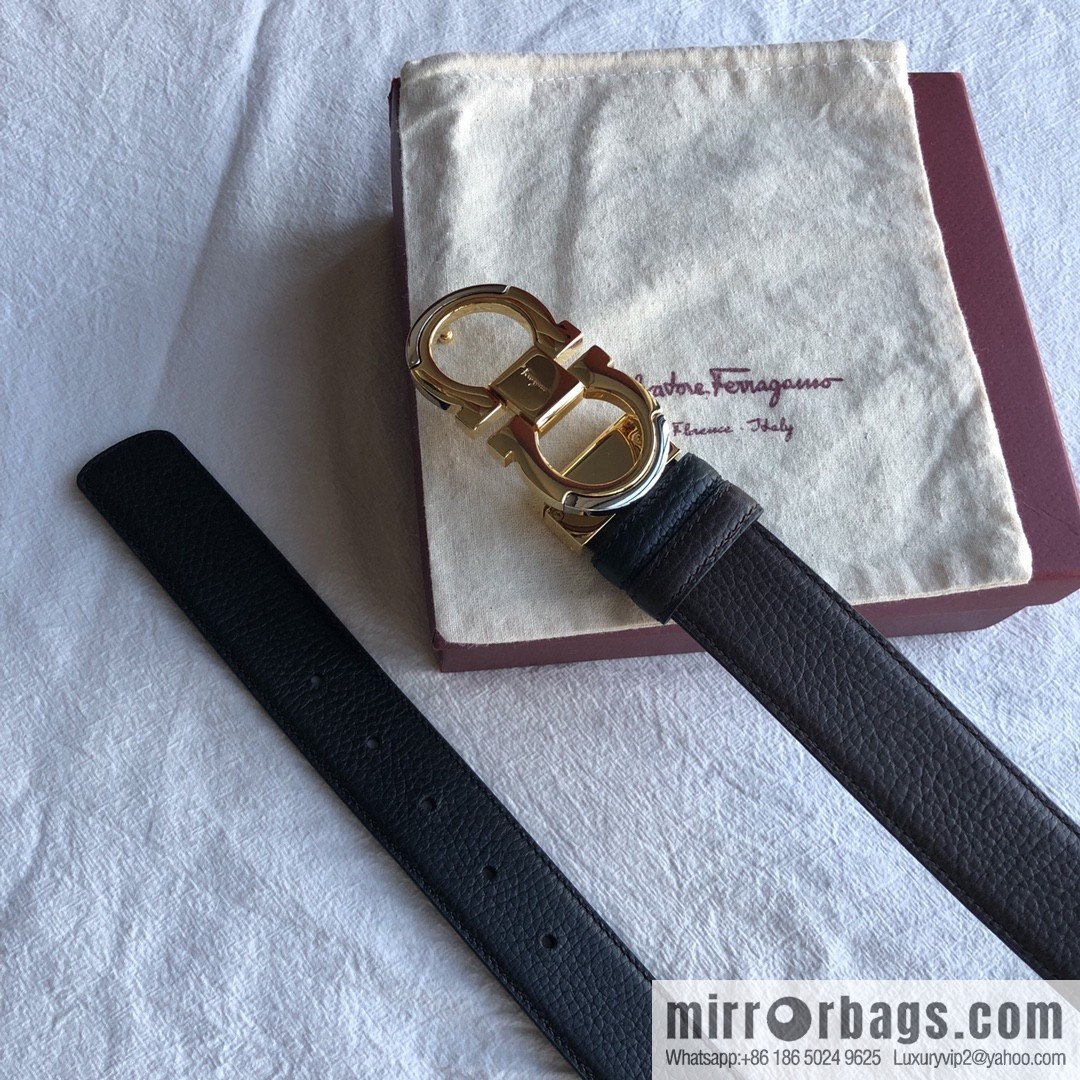 Ferragamo Gancini Buckle Men's 3.5cm Belt