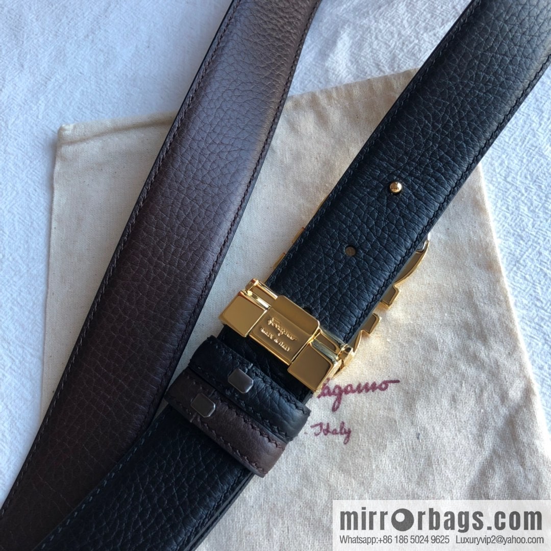 Ferragamo Gancini Buckle Men's 3.5cm Belt