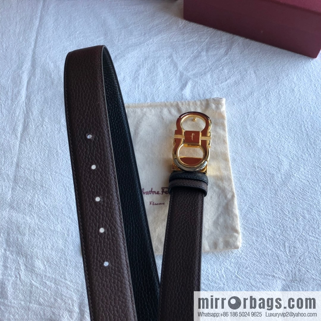 Ferragamo Gancini Buckle Men's 3.5cm Belt