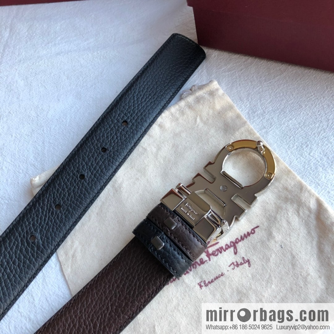 Ferragamo Gancini Buckle Men's 3.5cm Belt