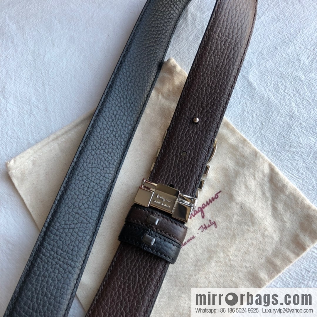 Ferragamo Gancini Buckle Men's 3.5cm Belt