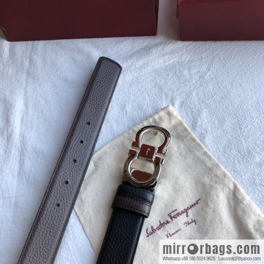 Ferragamo Gancini Buckle Men's 3.5cm Belt
