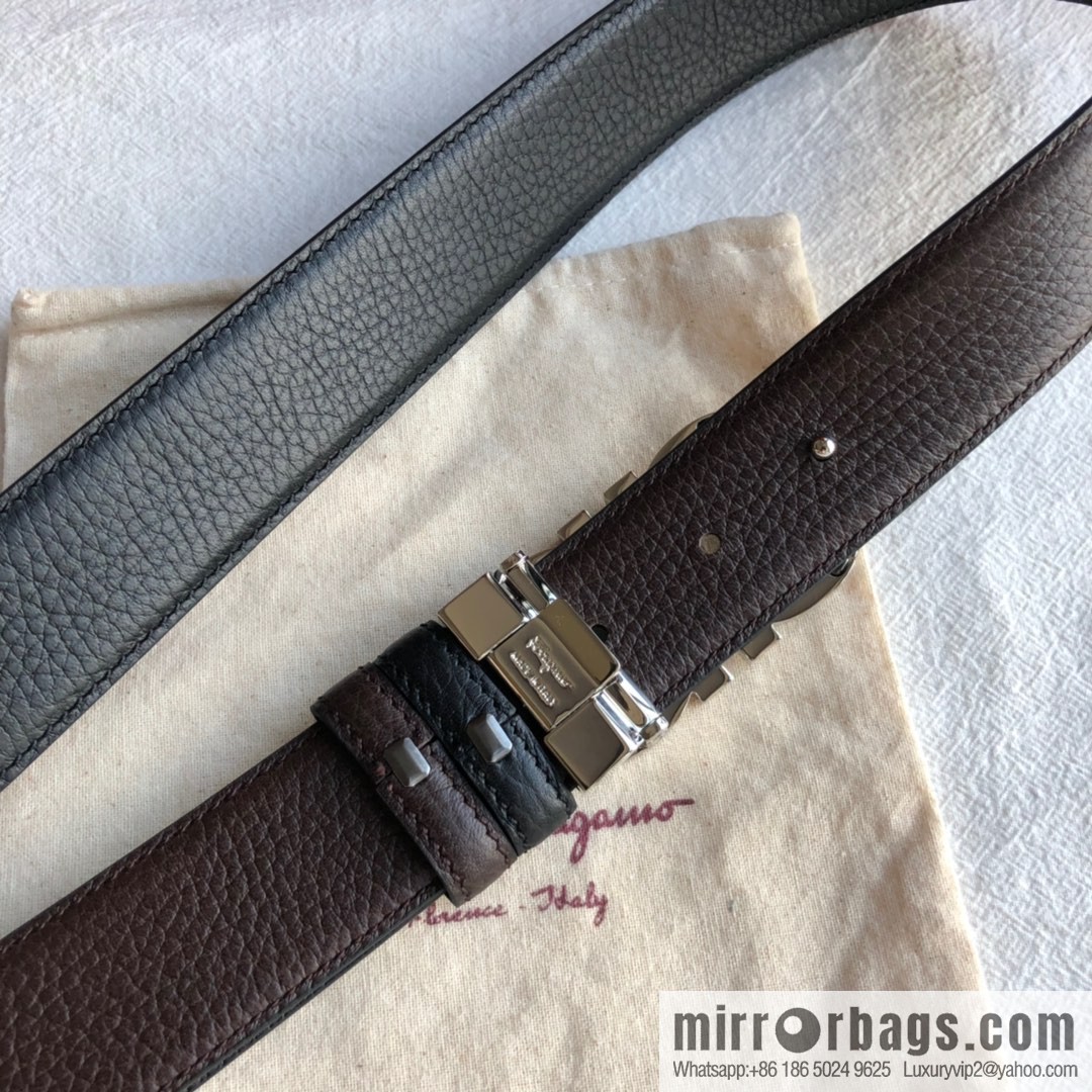 Ferragamo Gancini Buckle Men's 3.5cm Belt
