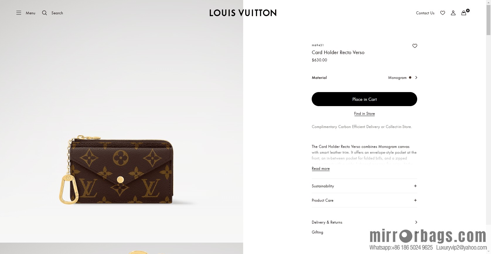 LV Recto Verso Card Clip M69431 [Official Full Chip Version]