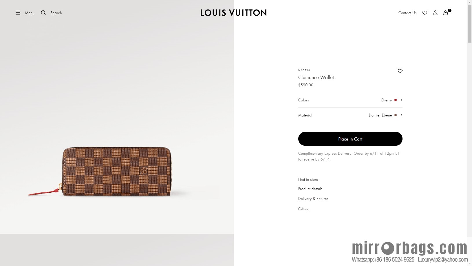 LV Clémence Wallet N60534 [Official Full Chip Version]