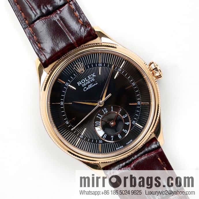 EW Rolex Cellini Log GMT Function Day and Night Function 39 mm Diameter Watch