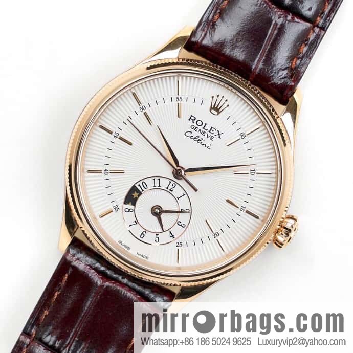 EW Rolex Cellini Log GMT Function Day and Night Function 39 mm Diameter Watch