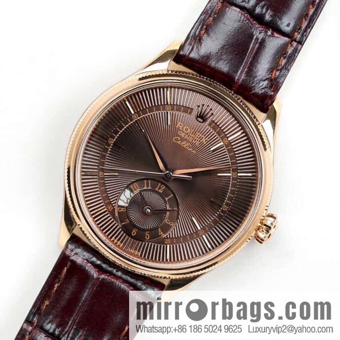 EW Rolex Cellini Log GMT Function Day and Night Function 39 mm Diameter Watch