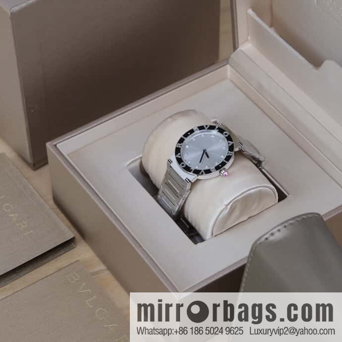 Silver Diamond Bv Bulgari Ladies Quartz Watch
