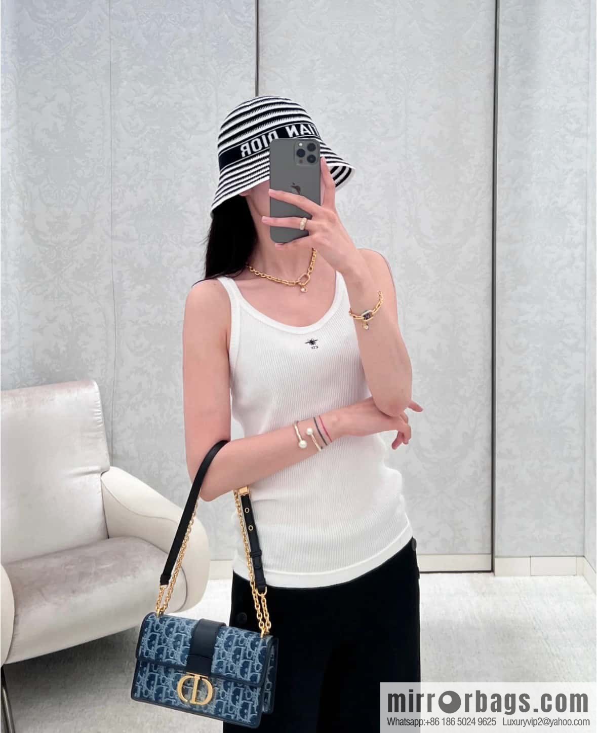 New ☑️ DIOR CD Pearl Chain Necklace