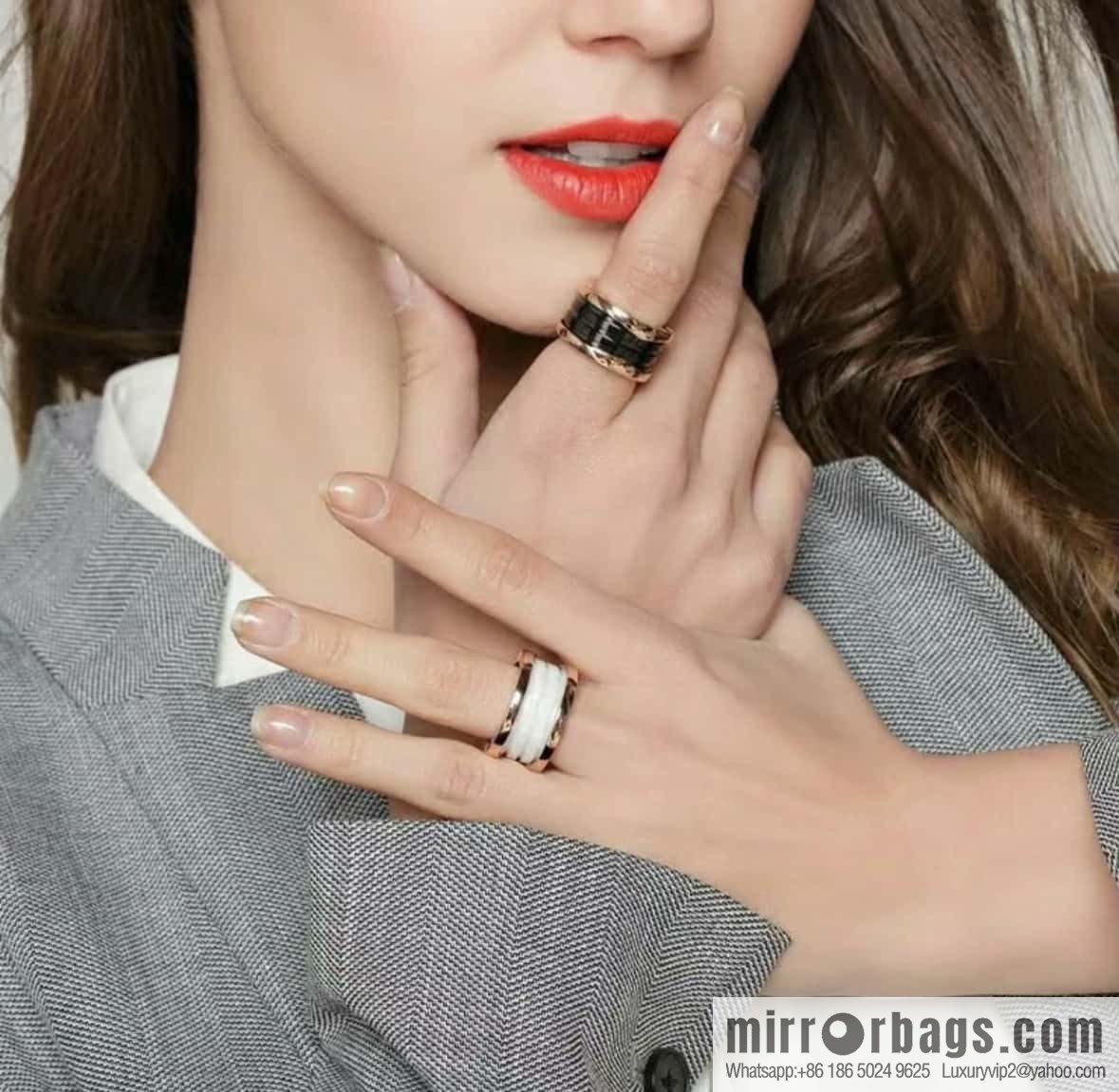 ❗Classic explosion ❗ wide version ☀ BVLGARI wide version black and white ceramic ring ☀