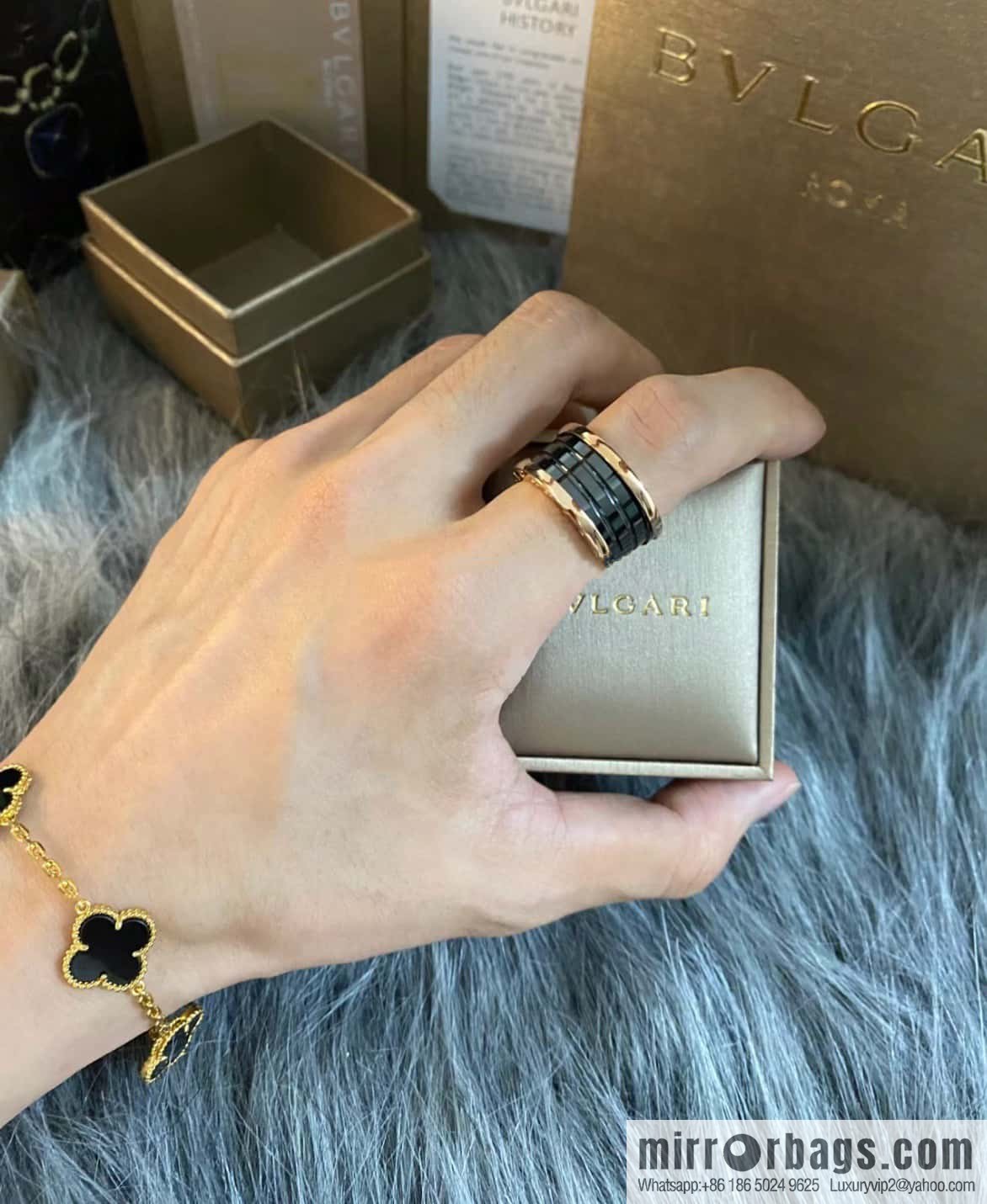 ❗Classic explosion ❗ wide version ☀ BVLGARI wide version black and white ceramic ring ☀