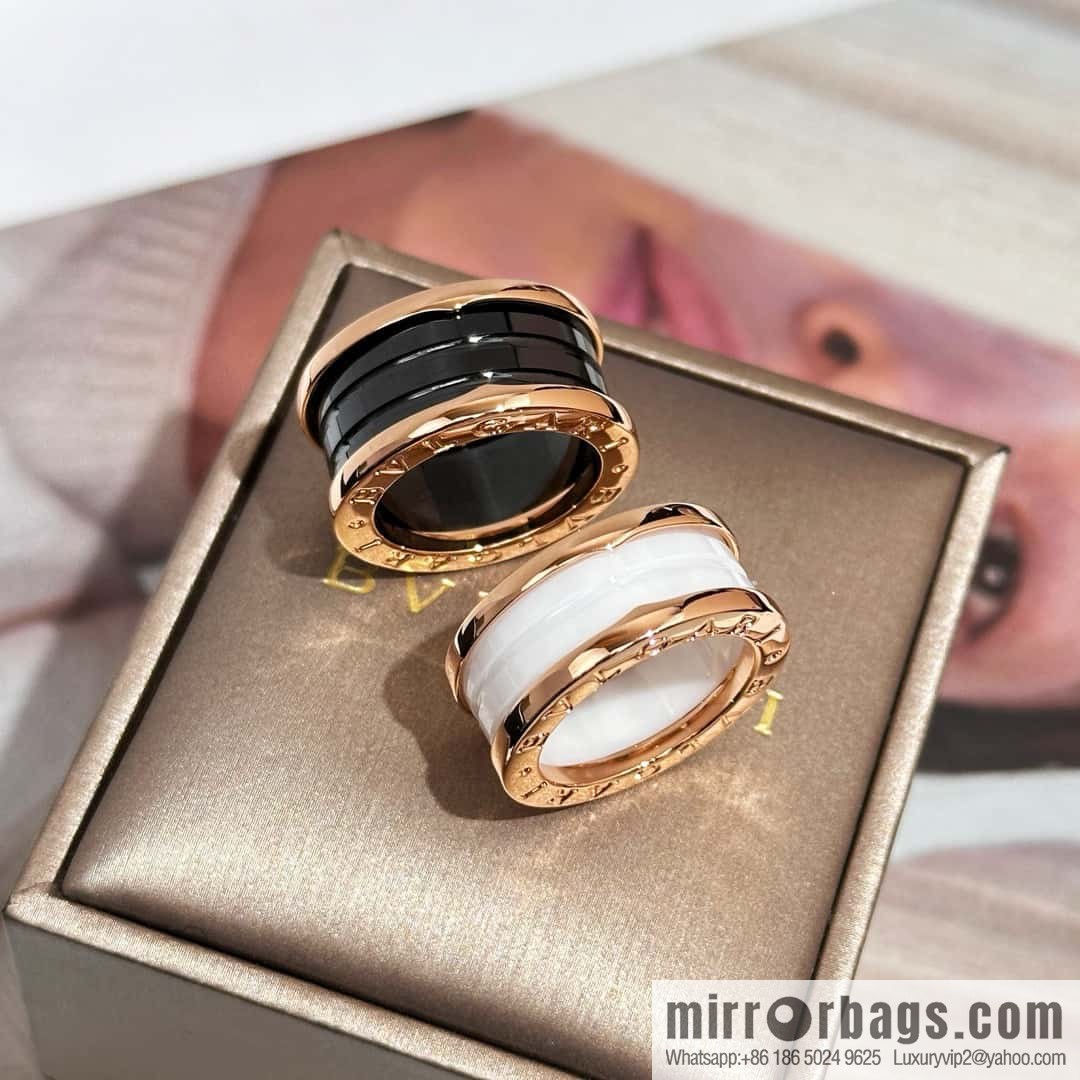 ❗Classic explosion ❗ wide version ☀ BVLGARI wide version black and white ceramic ring ☀