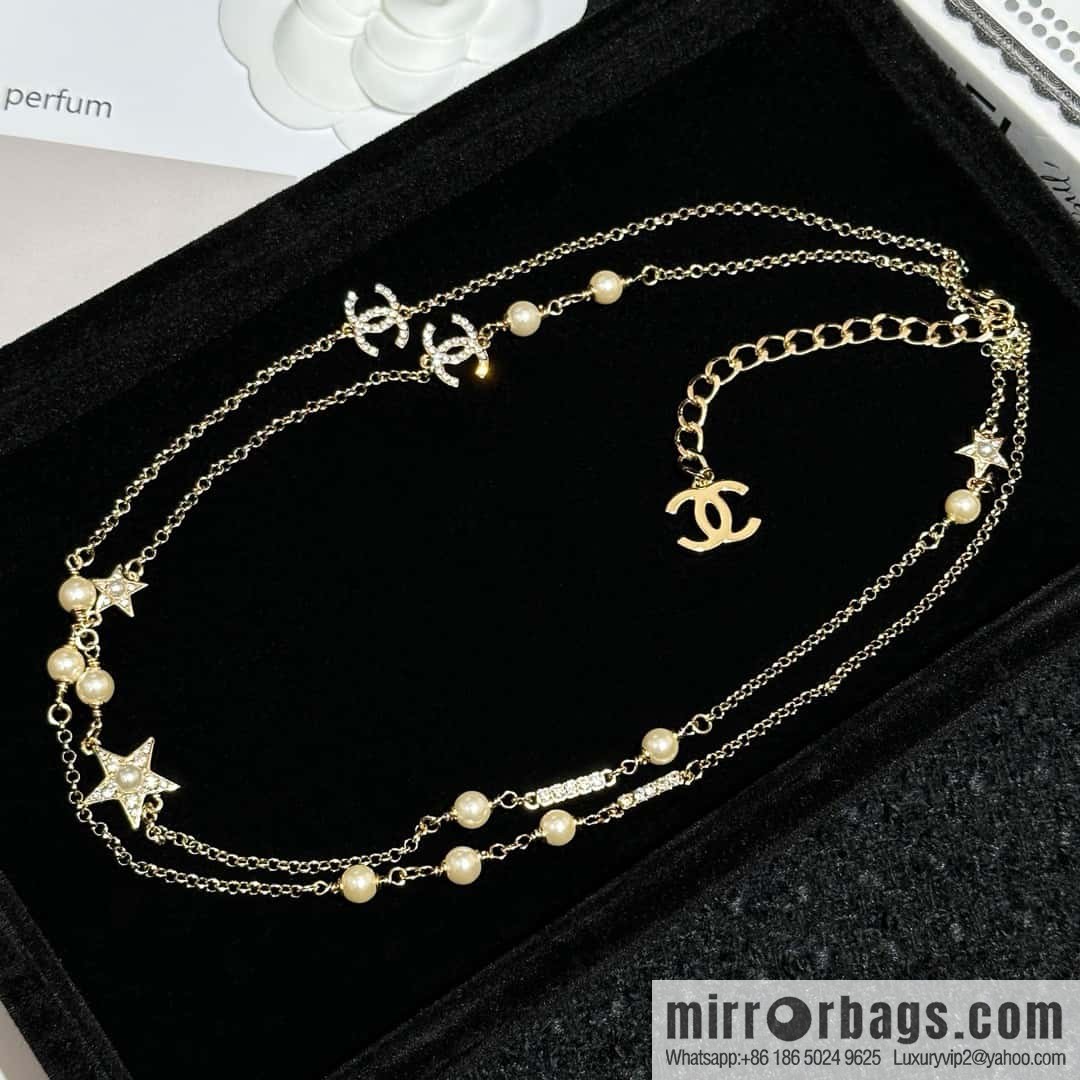 ❗️New ❗️ Chanel necklace ☀️ new ☑️ Chanel double c long star pearl necklace ☀️