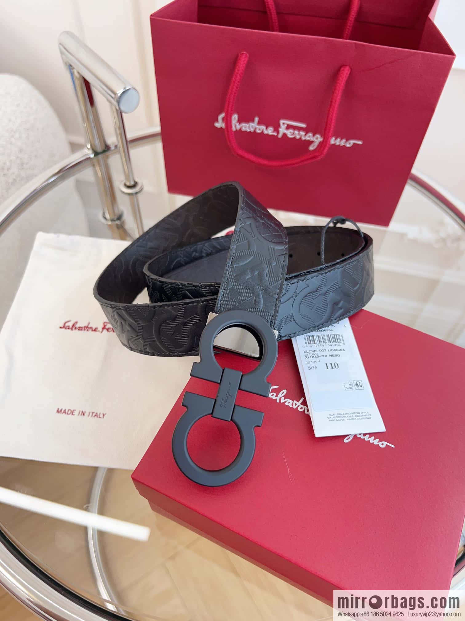 Ferragamo 🅿 Original Leather Purchasing Grade 3.5cm Precision Brass Hardware Belt