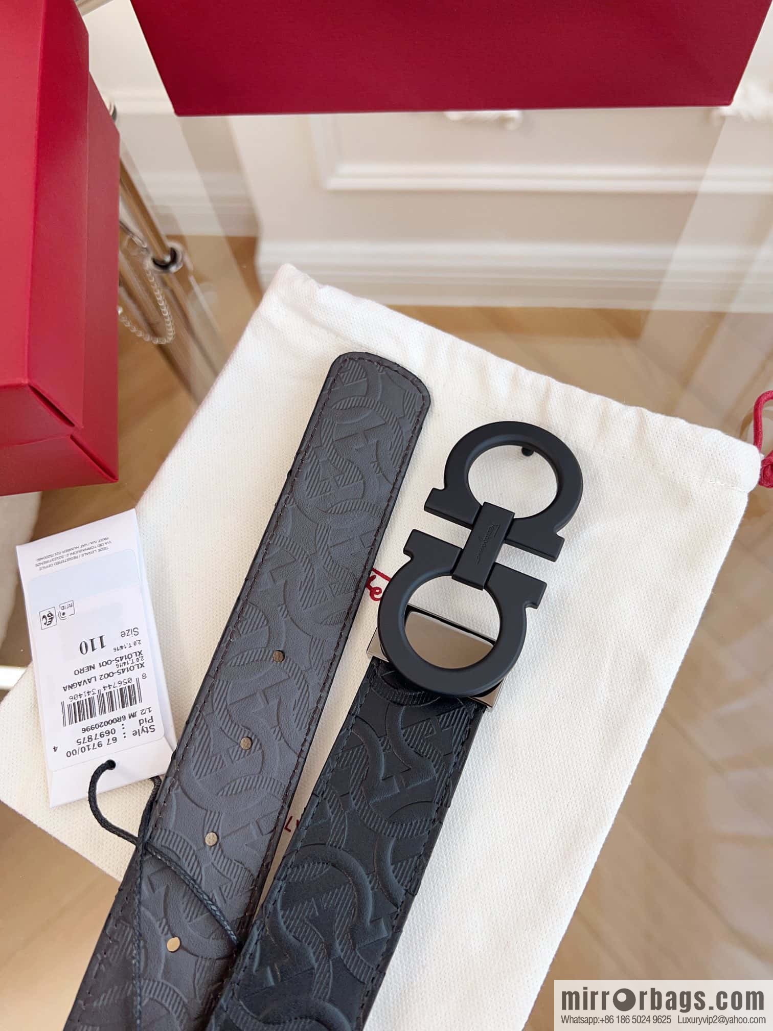 Ferragamo 🅿 Original Leather Purchasing Grade 3.5cm Precision Brass Hardware Belt