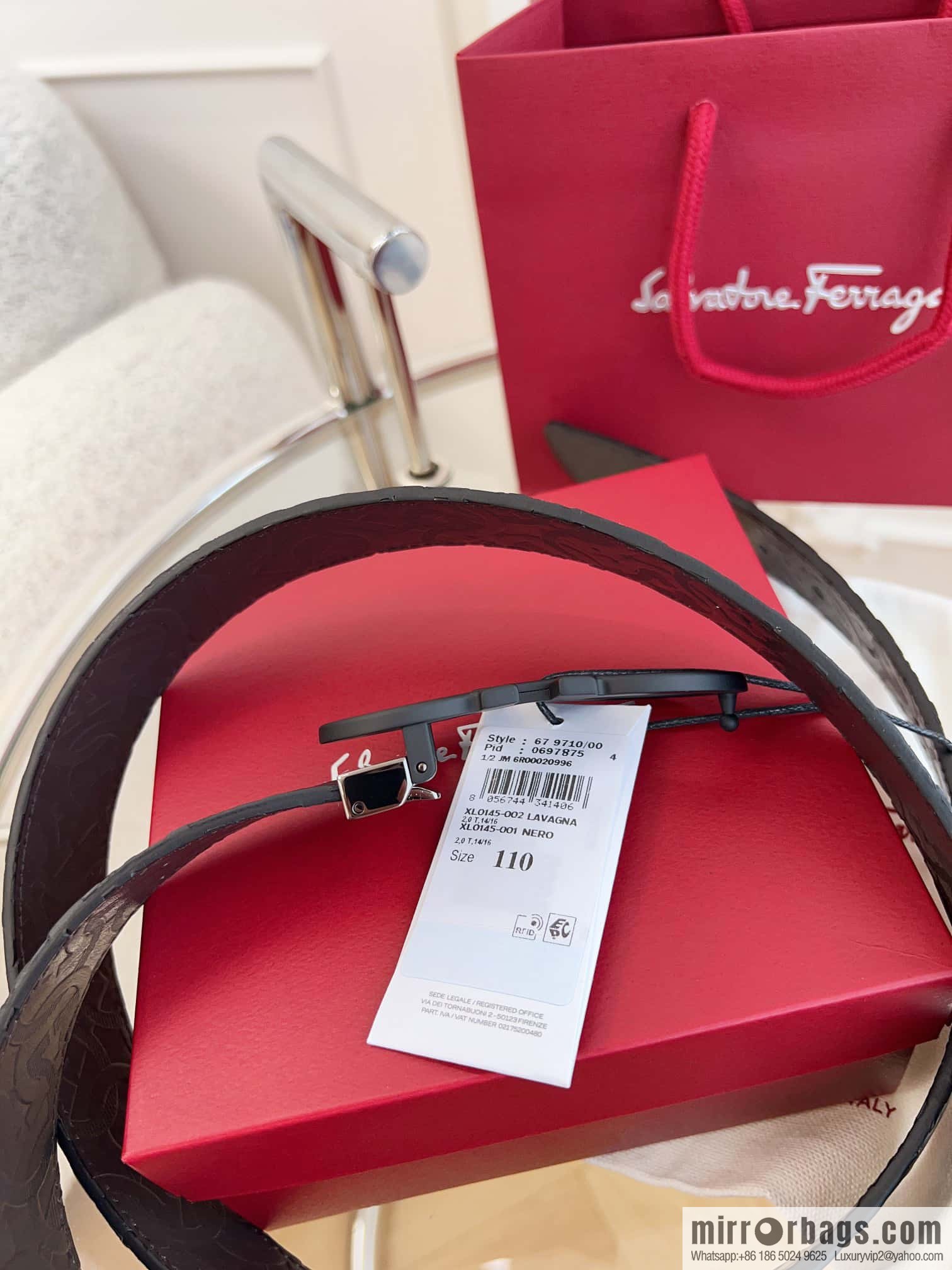 Ferragamo 🅿 Original Leather Purchasing Grade 3.5cm Precision Brass Hardware Belt