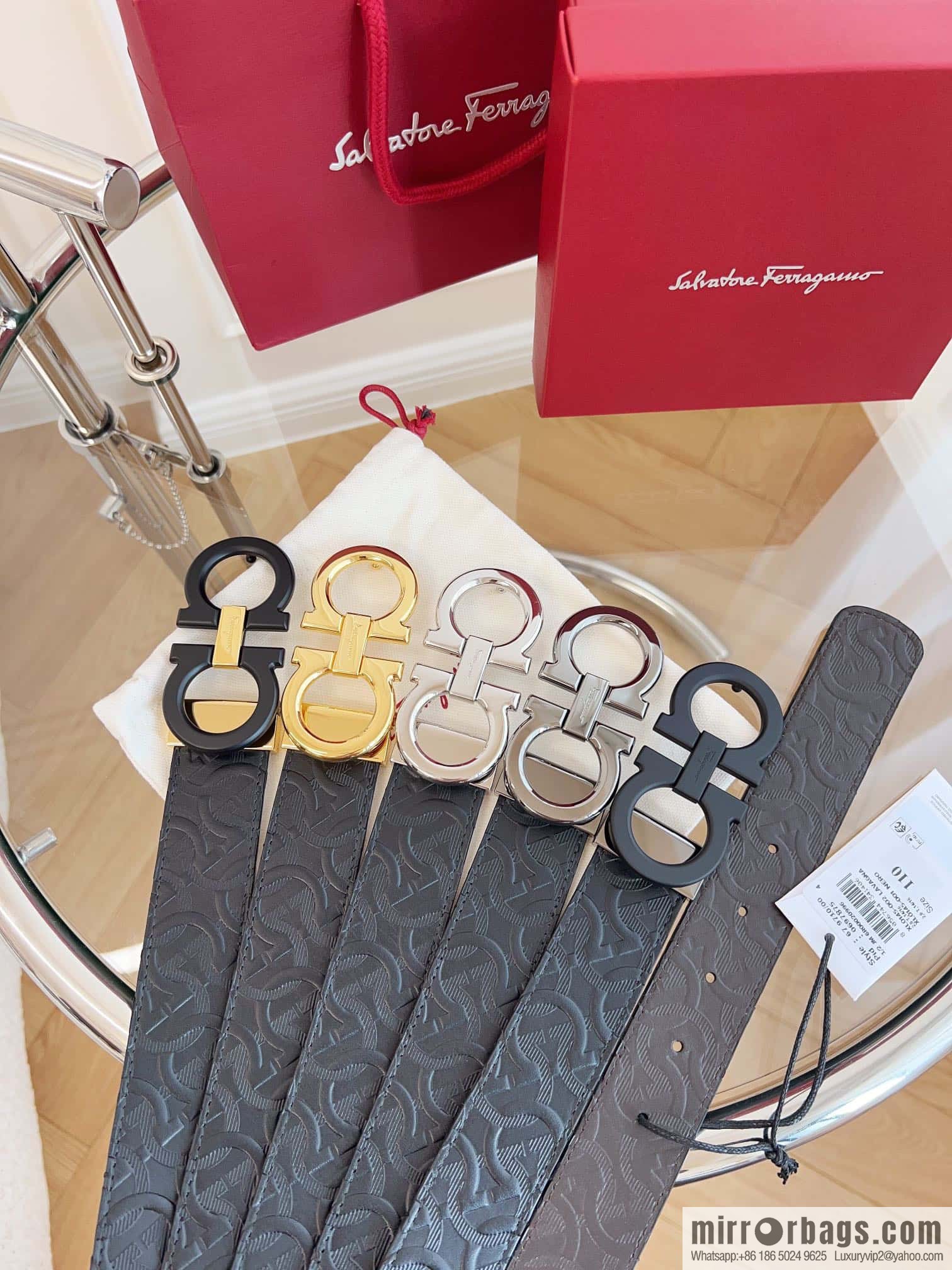 Ferragamo 🅿 Original Leather Purchasing Grade 3.5cm Precision Brass Hardware Belt