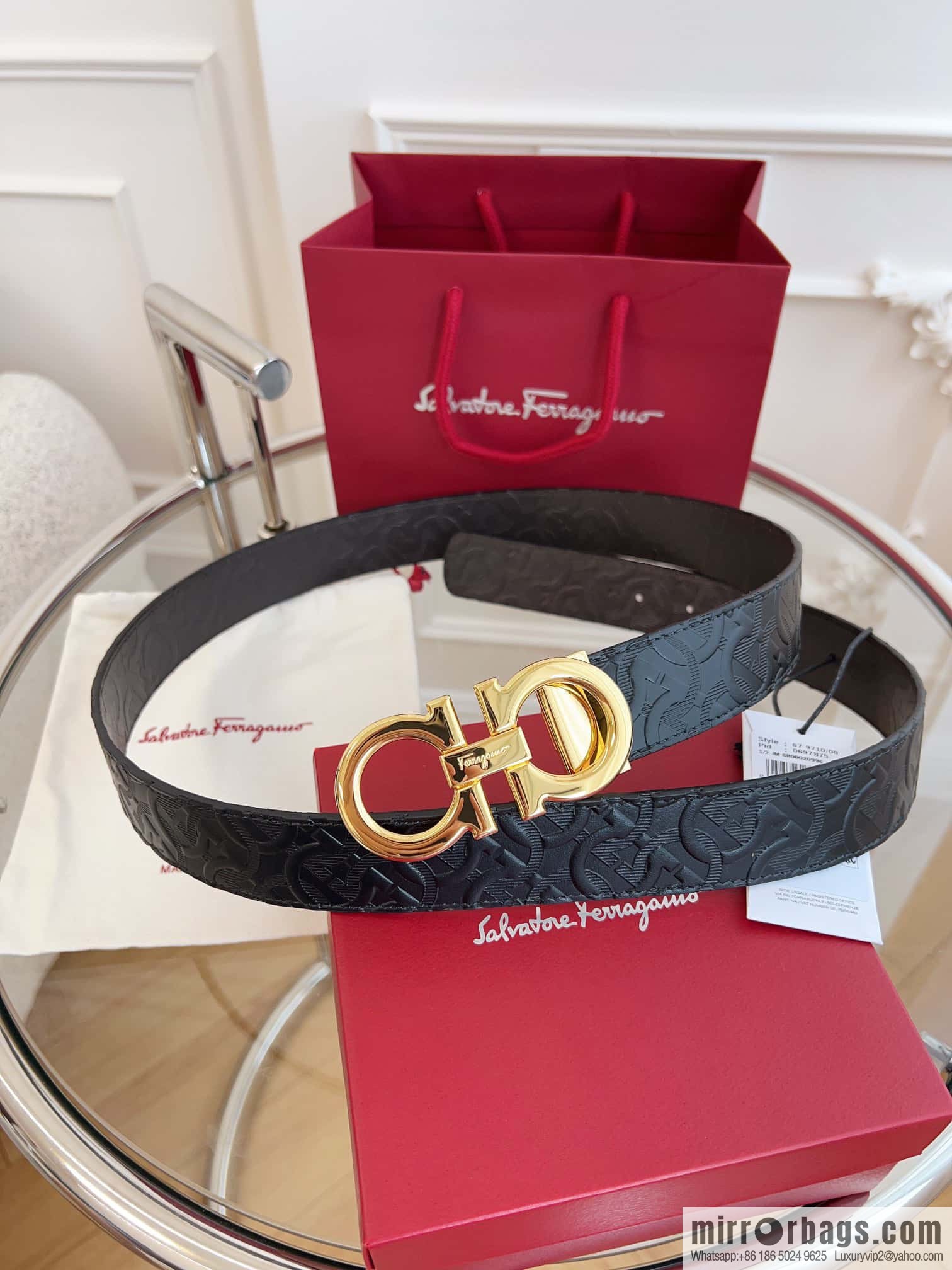 Ferragamo 🅿 Original Leather Purchasing Grade 3.5cm Precision Brass Hardware Belt