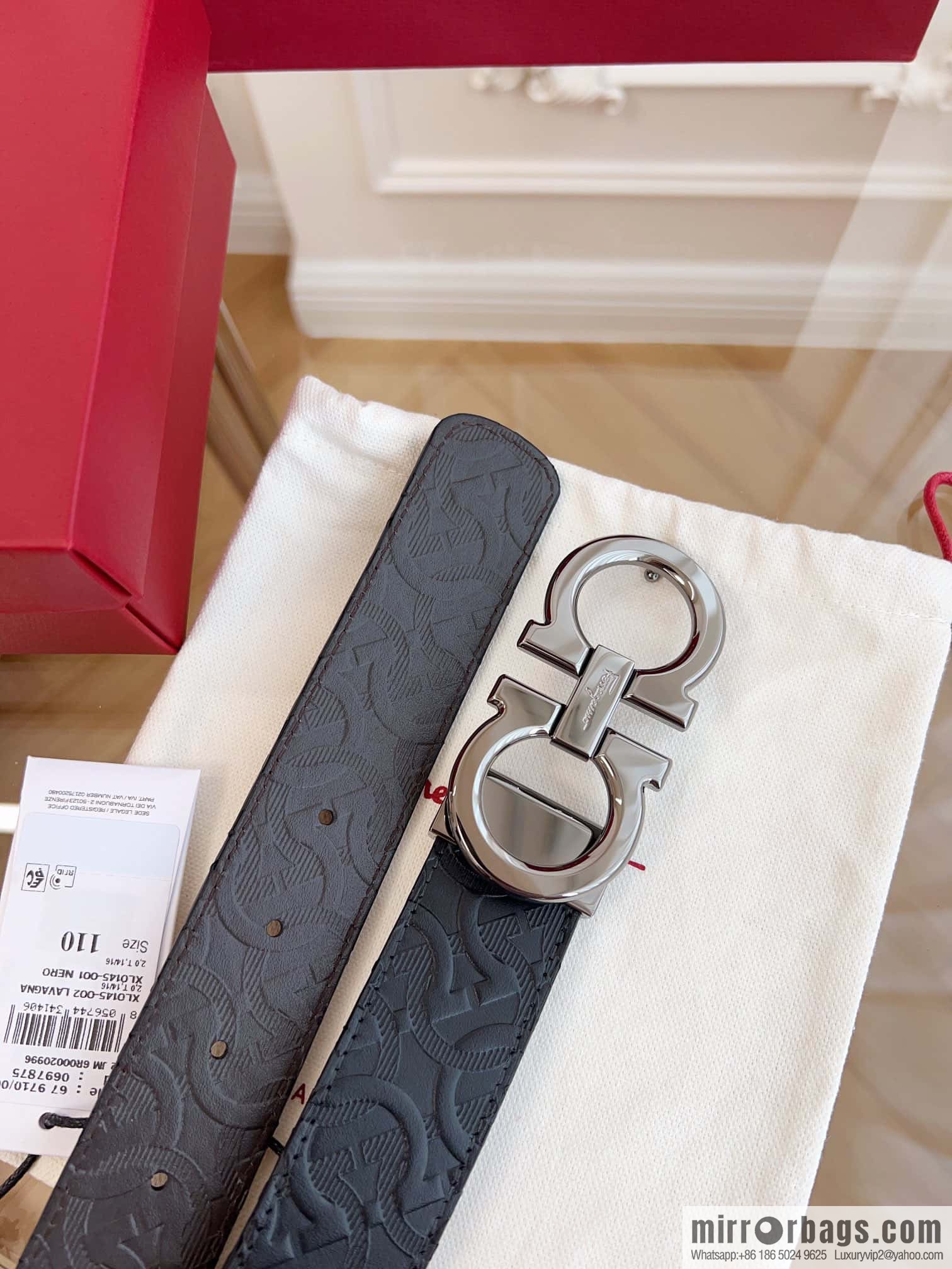 Ferragamo 🅿 Original Leather Purchasing Grade 3.5cm Precision Brass Hardware Belt