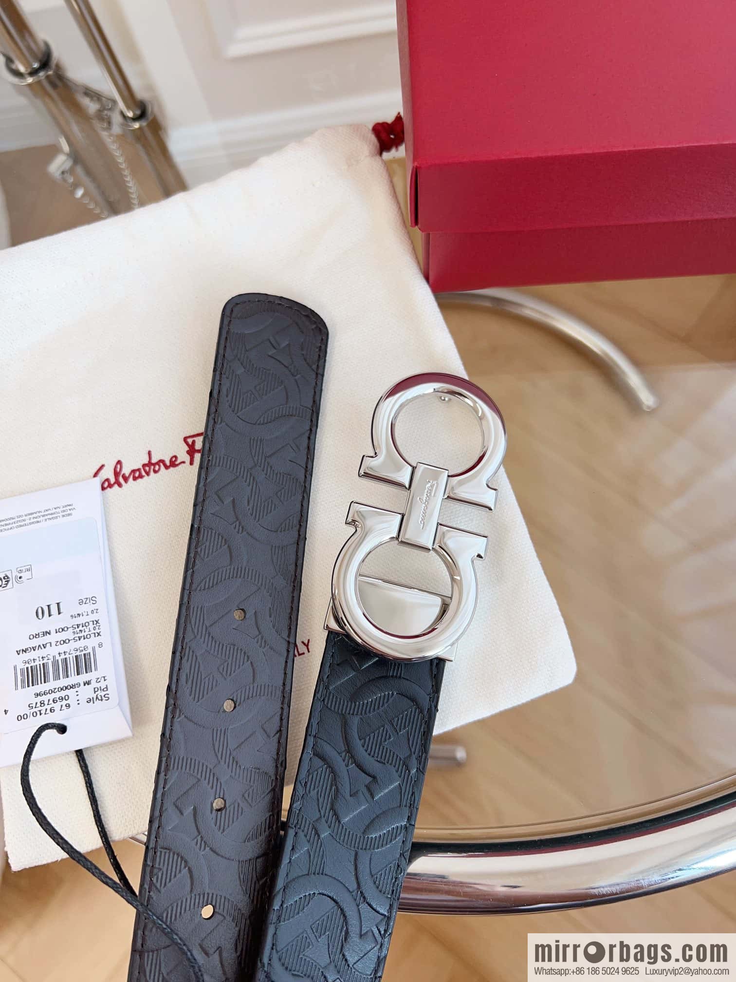 Ferragamo 🅿 Original Leather Purchasing Grade 3.5cm Precision Brass Hardware Belt