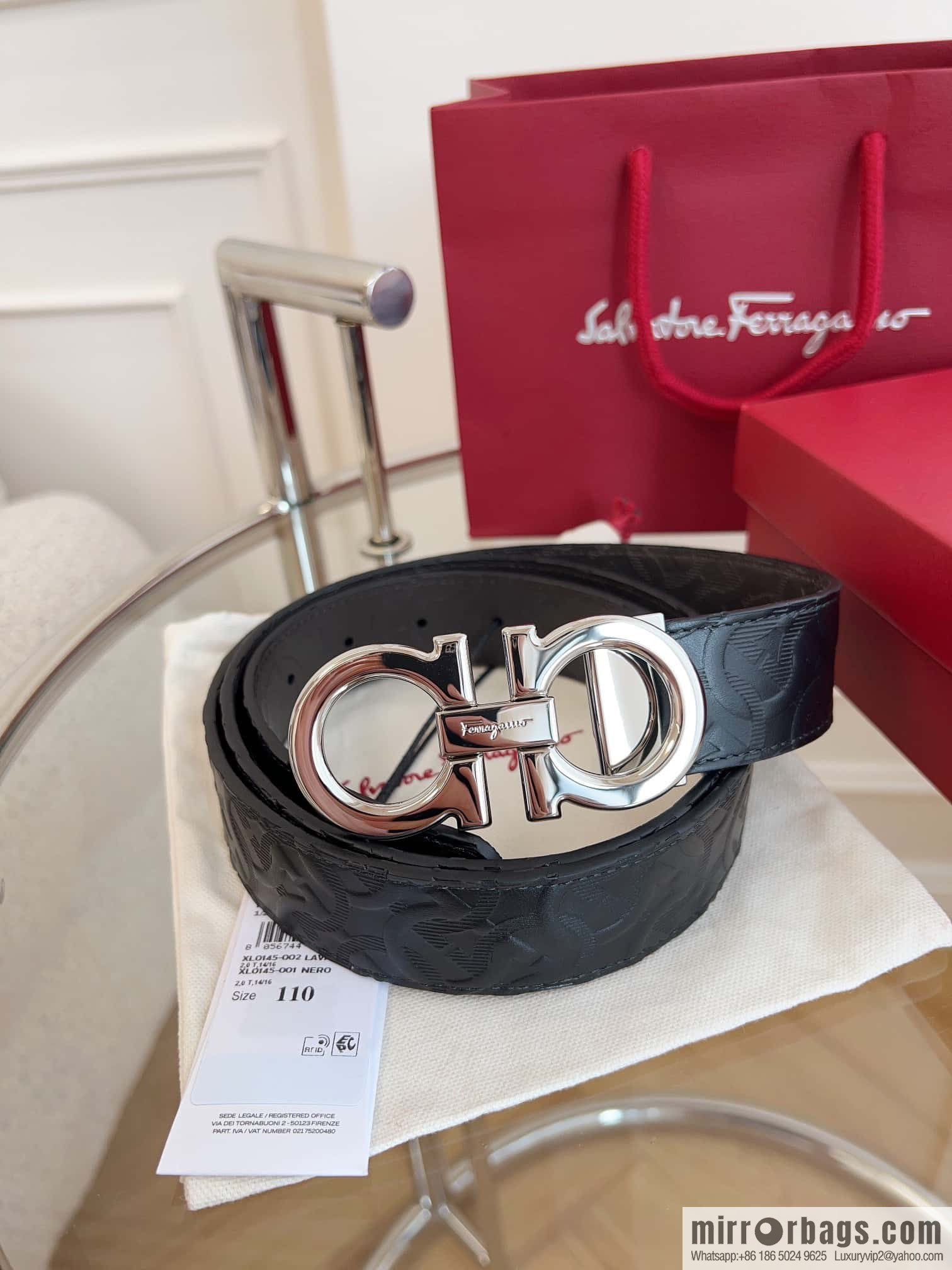 Ferragamo 🅿 Original Leather Purchasing Grade 3.5cm Precision Brass Hardware Belt
