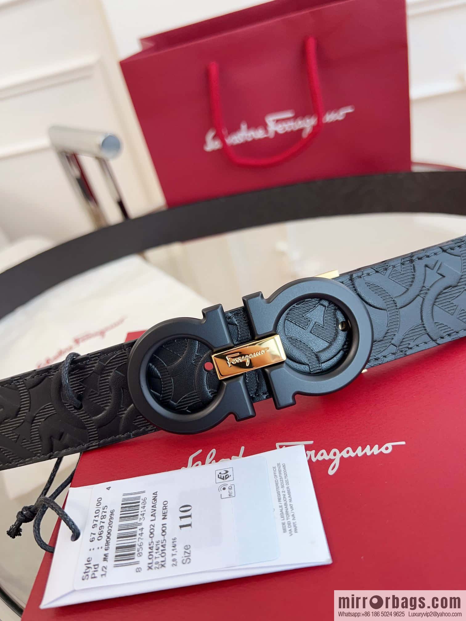 Ferragamo 🅿 Original Leather Purchasing Grade 3.5cm Precision Brass Hardware Belt