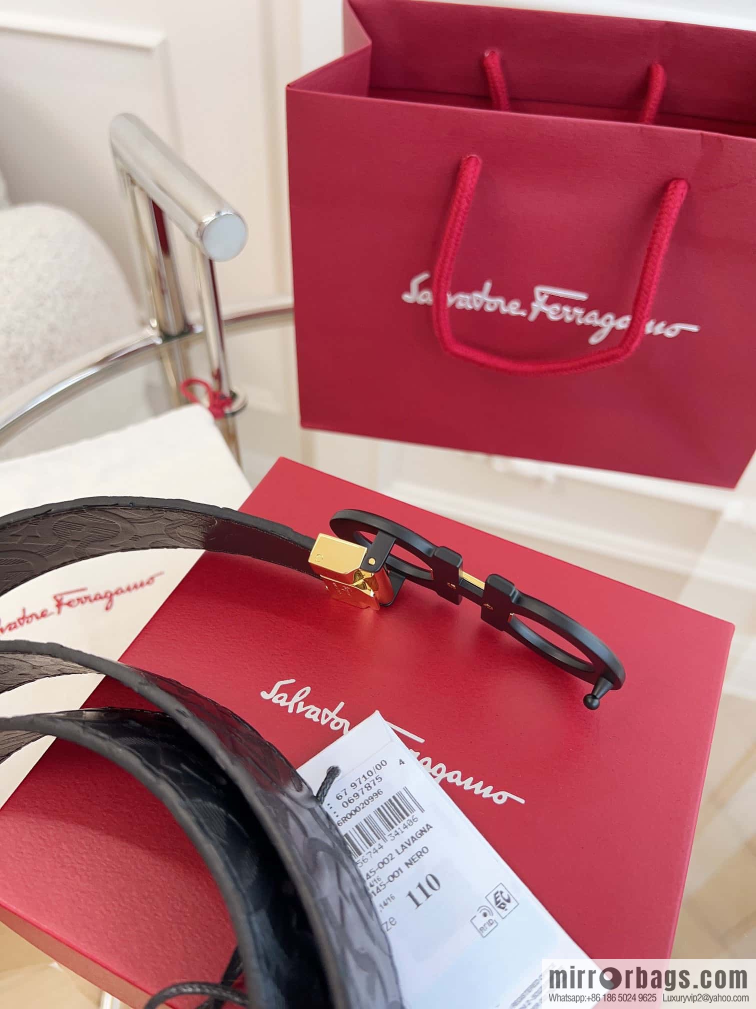 Ferragamo 🅿 Original Leather Purchasing Grade 3.5cm Precision Brass Hardware Belt