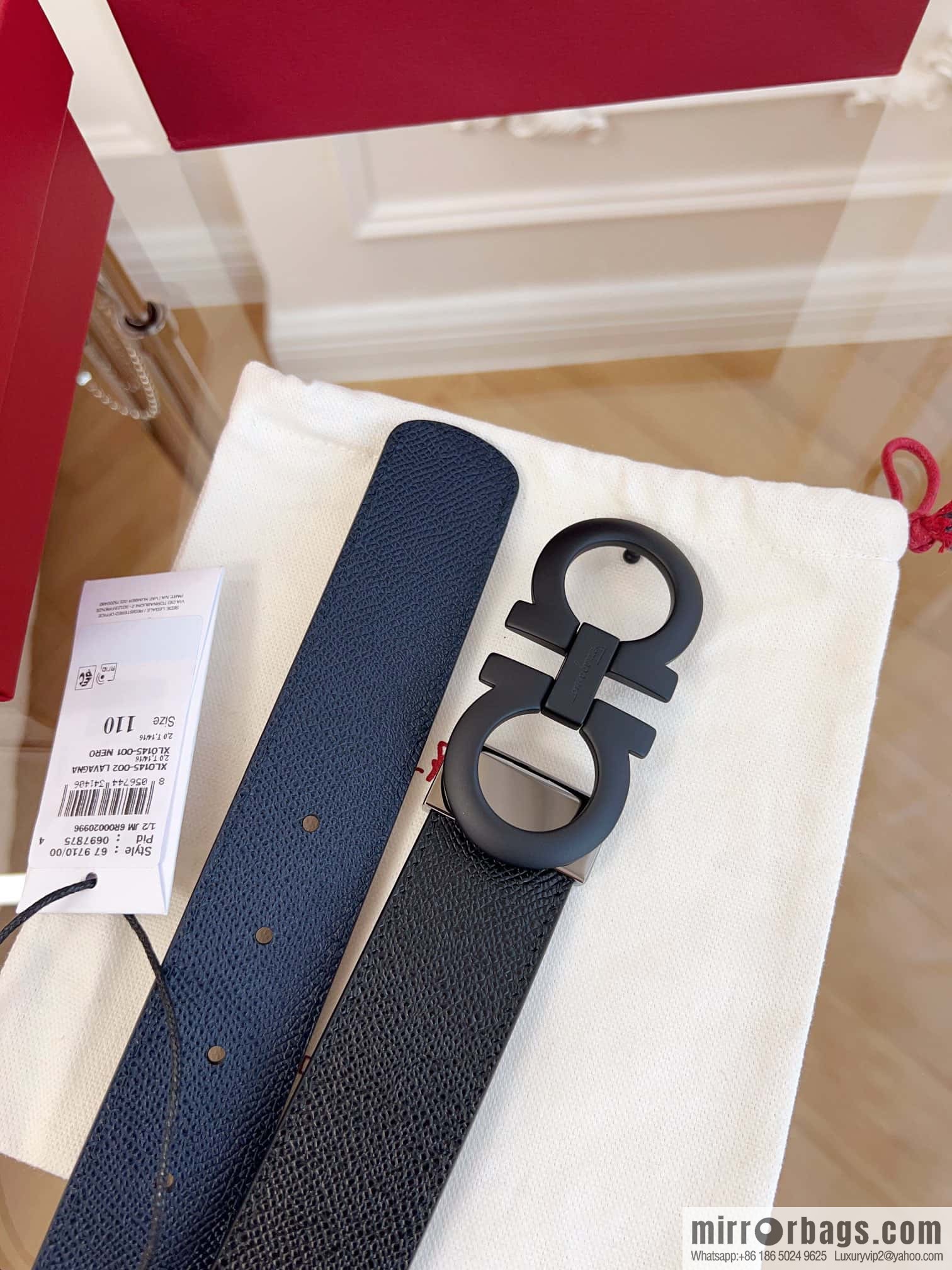 Ferragamo 🅿 Original Leather Purchasing Grade 3.5cm Precision Brass Hardware Belt