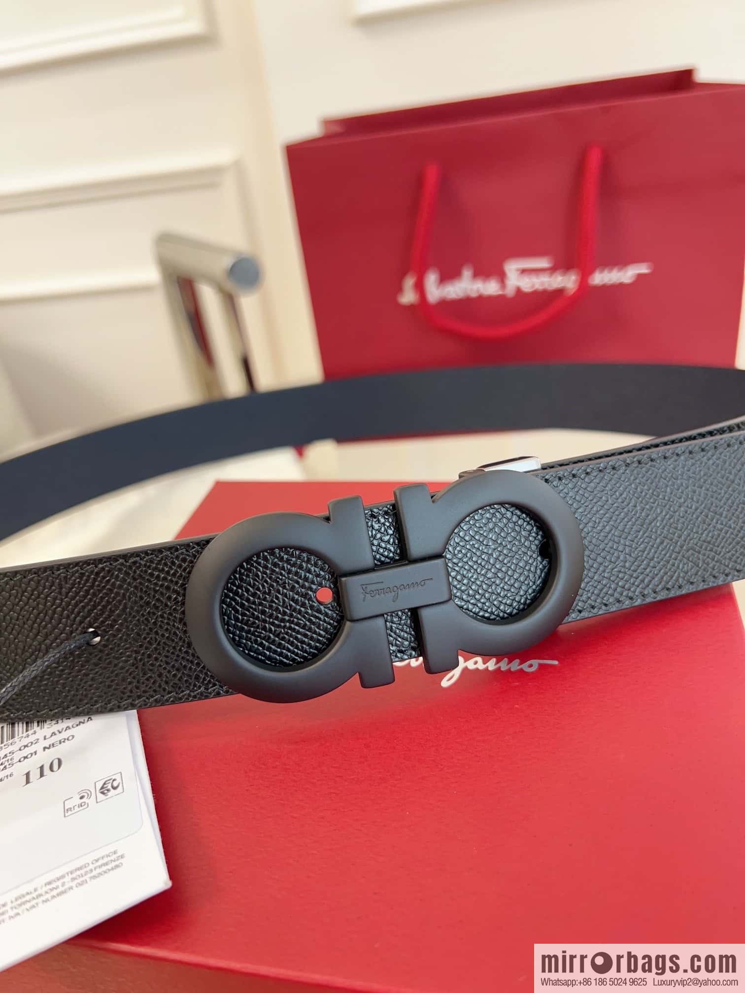 Ferragamo 🅿 Original Leather Purchasing Grade 3.5cm Precision Brass Hardware Belt