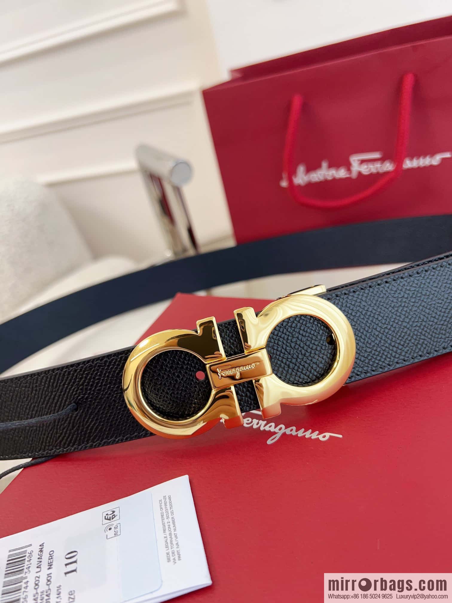 Ferragamo 🅿 Original Leather Purchasing Grade 3.5cm Precision Brass Hardware Belt