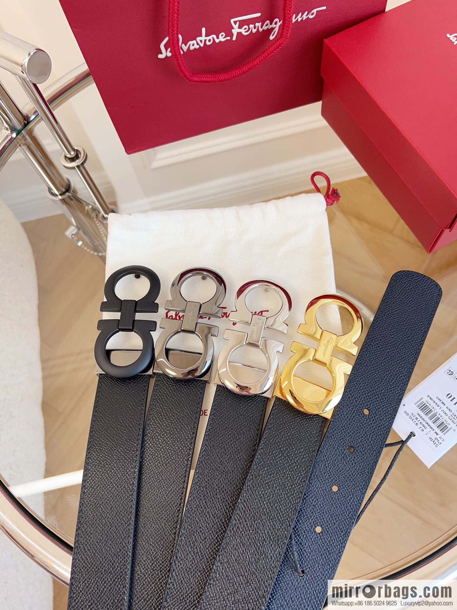 Ferragamo 🅿 Original Leather Purchasing Grade 3.5cm Precision Brass Hardware Belt