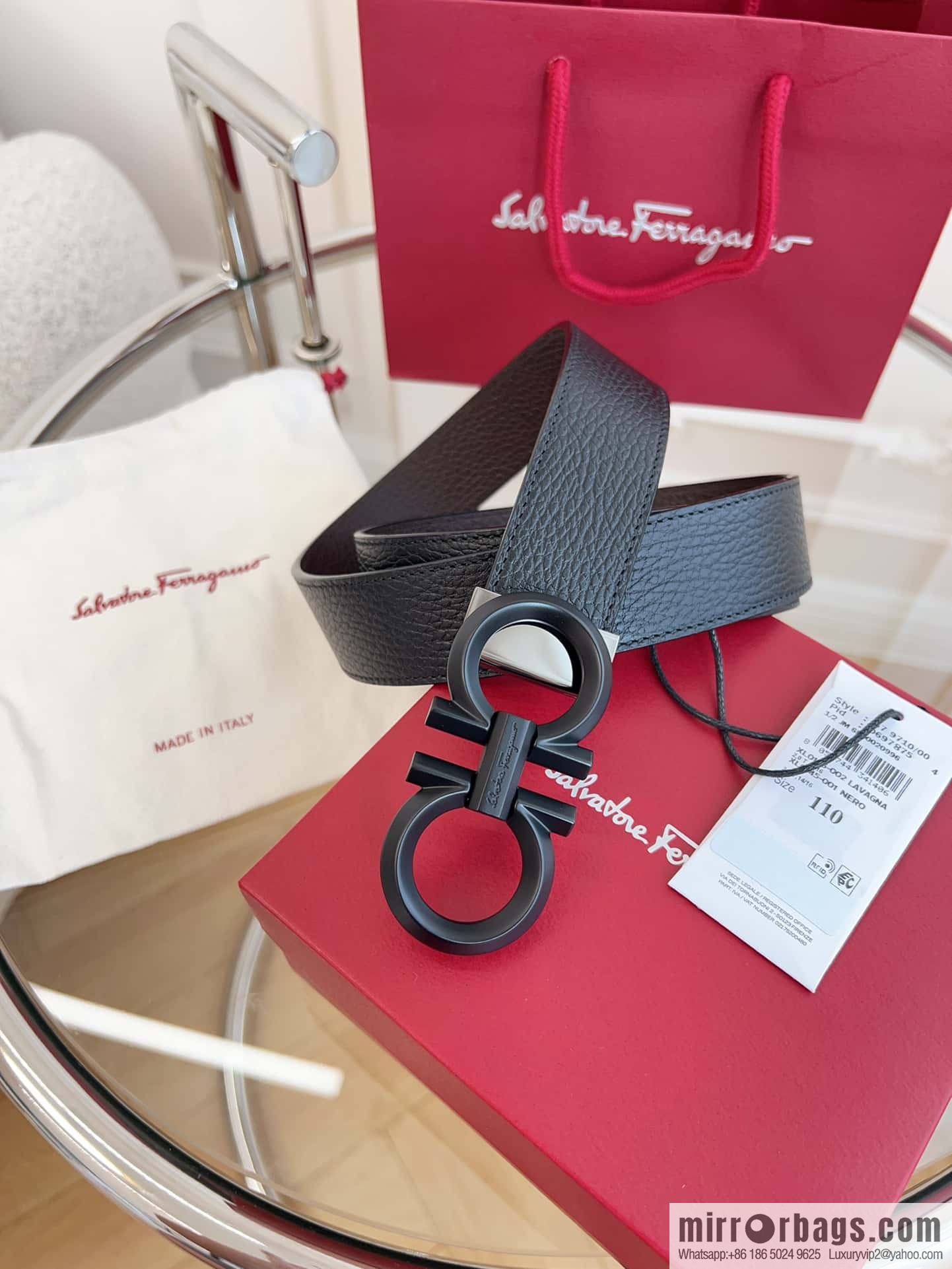 Ferragamo 🅿 Original Leather Purchasing Grade 3.5cm Precision Brass Hardware Belt