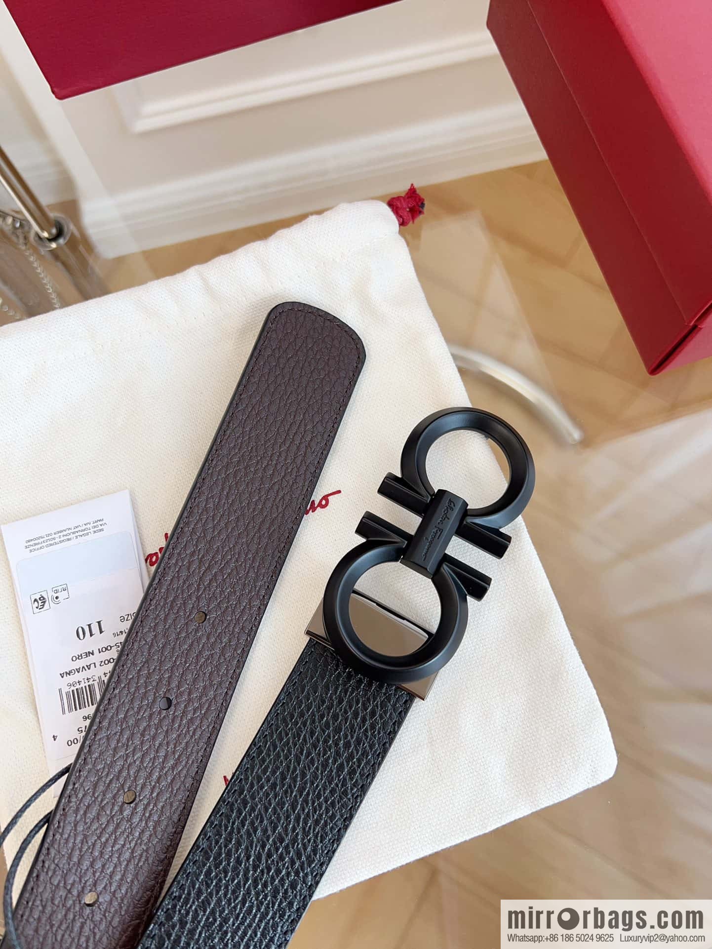 Ferragamo 🅿 Original Leather Purchasing Grade 3.5cm Precision Brass Hardware Belt