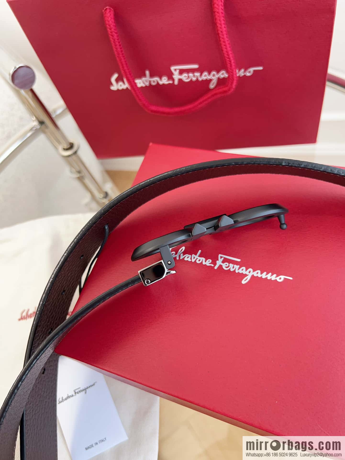 Ferragamo 🅿 Original Leather Purchasing Grade 3.5cm Precision Brass Hardware Belt