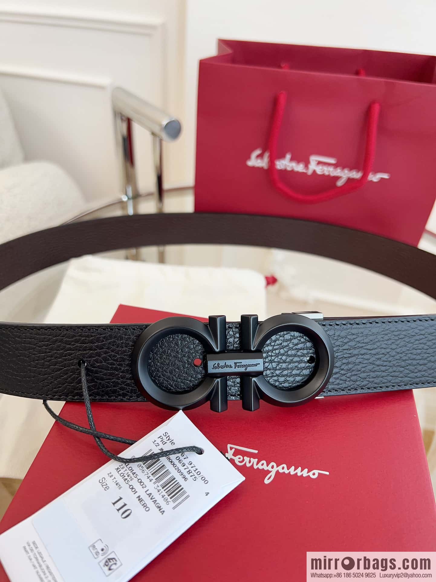 Ferragamo 🅿 Original Leather Purchasing Grade 3.5cm Precision Brass Hardware Belt
