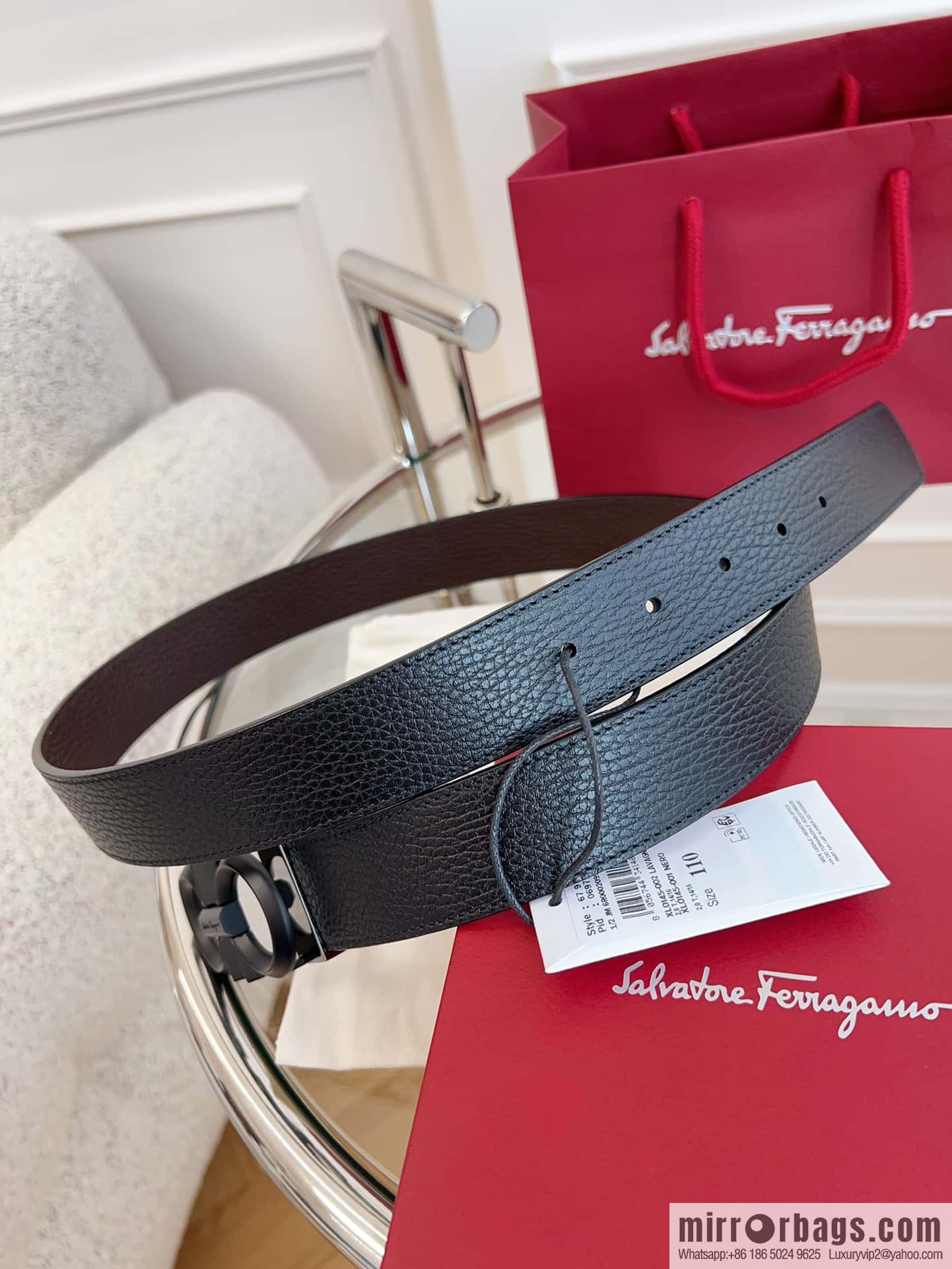Ferragamo 🅿 Original Leather Purchasing Grade 3.5cm Precision Brass Hardware Belt