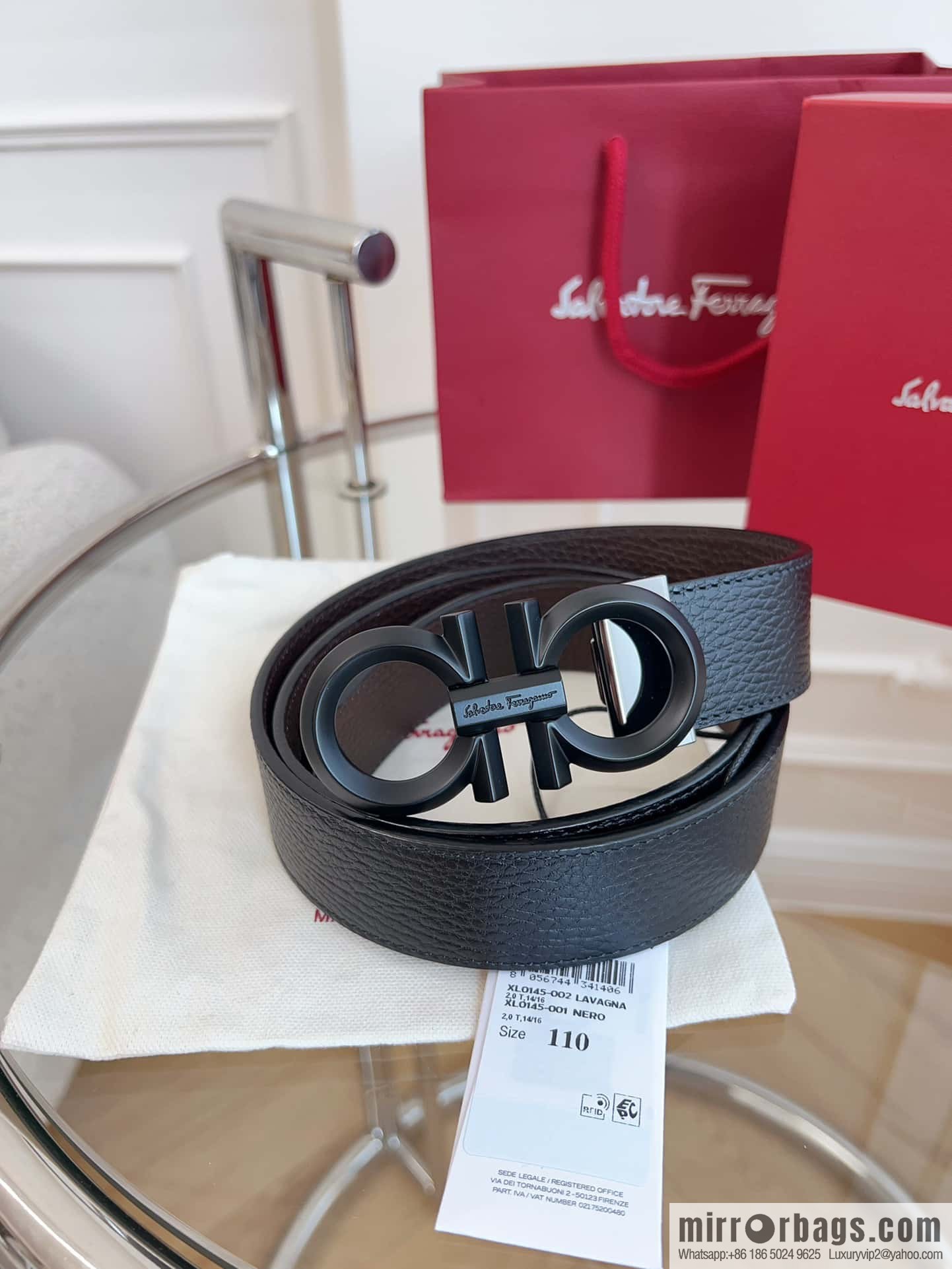 Ferragamo 🅿 Original Leather Purchasing Grade 3.5cm Precision Brass Hardware Belt