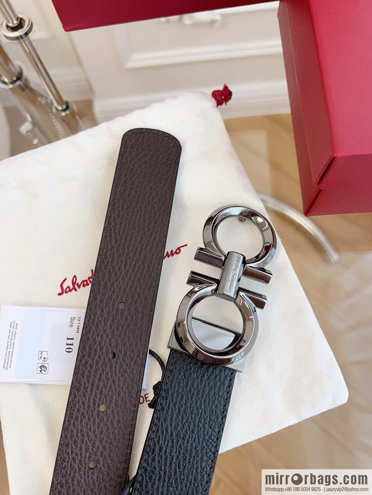 Ferragamo 🅿 Original Leather Purchasing Grade 3.5cm Precision Brass Hardware Belt