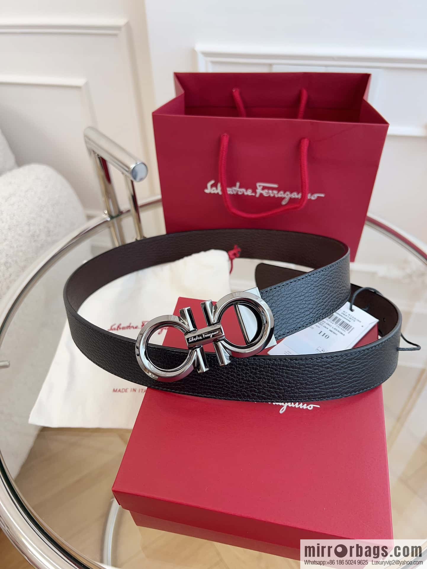 Ferragamo 🅿 Original Leather Purchasing Grade 3.5cm Precision Brass Hardware Belt