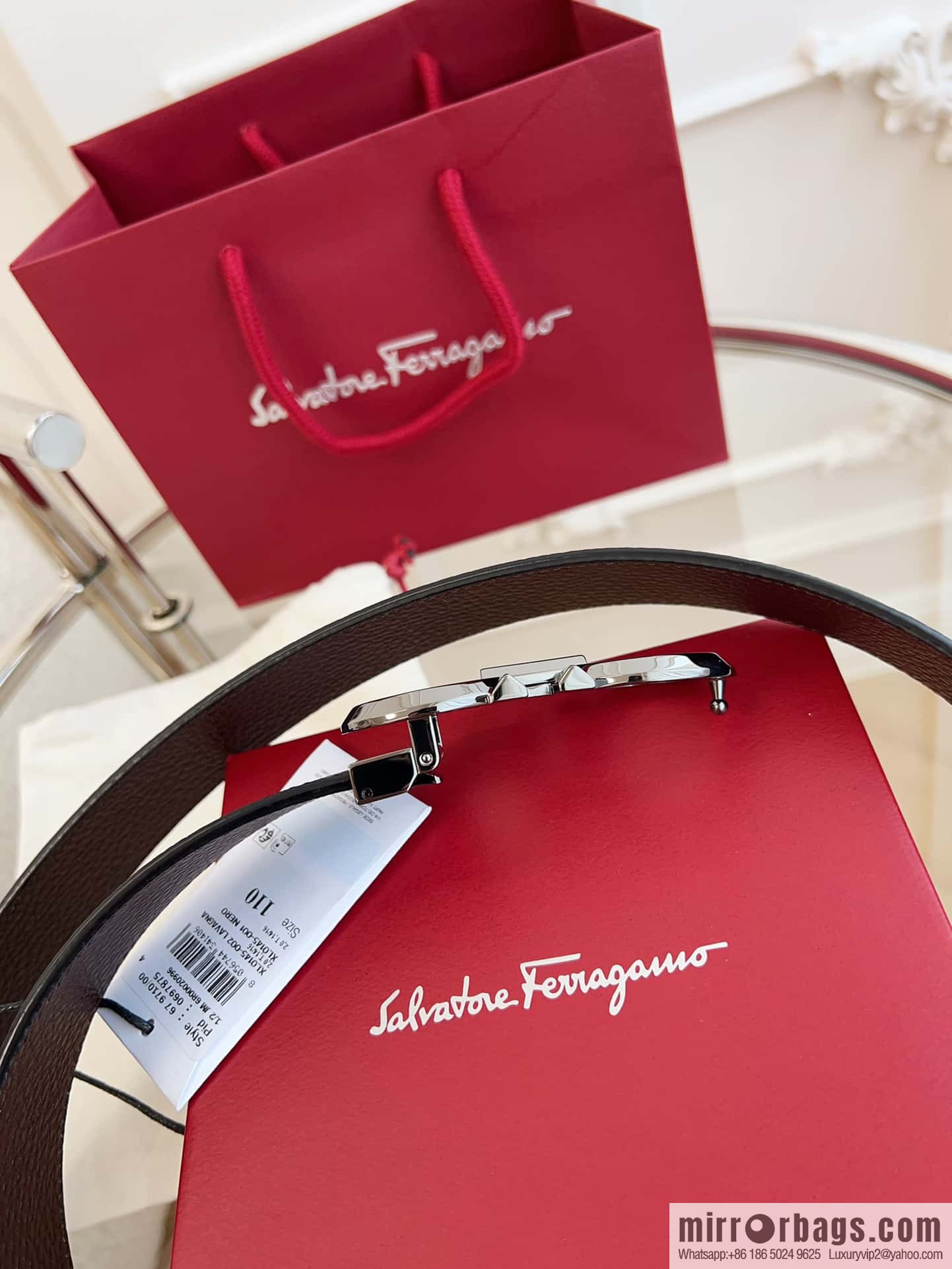 Ferragamo 🅿 Original Leather Purchasing Grade 3.5cm Precision Brass Hardware Belt