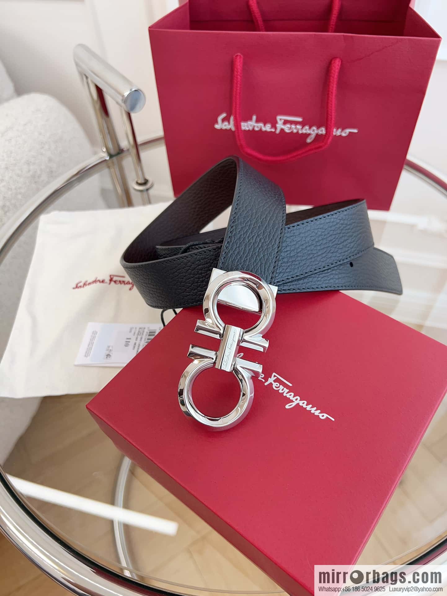 Ferragamo 🅿 Original Leather Purchasing Grade 3.5cm Precision Brass Hardware Belt