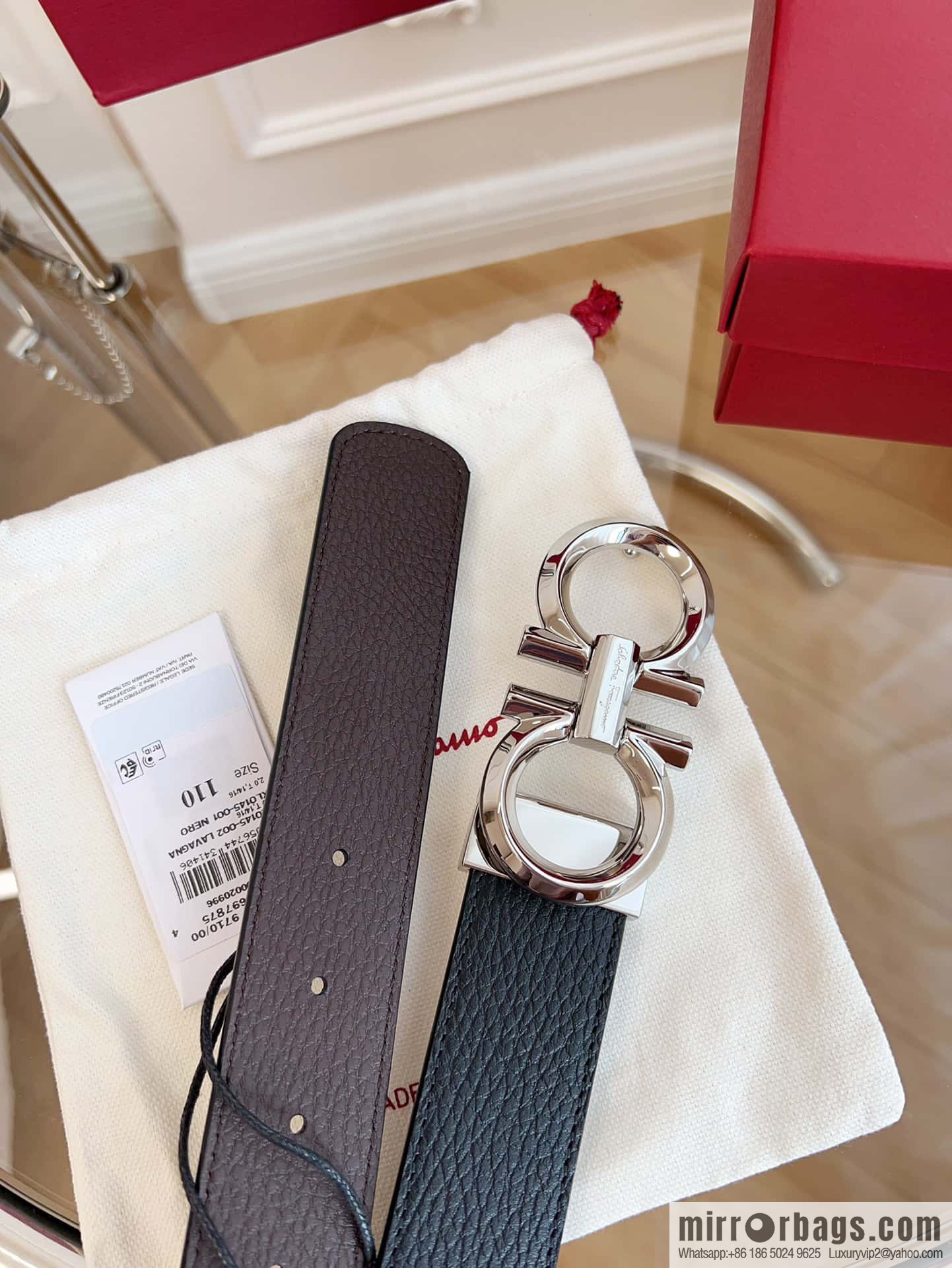 Ferragamo 🅿 Original Leather Purchasing Grade 3.5cm Precision Brass Hardware Belt