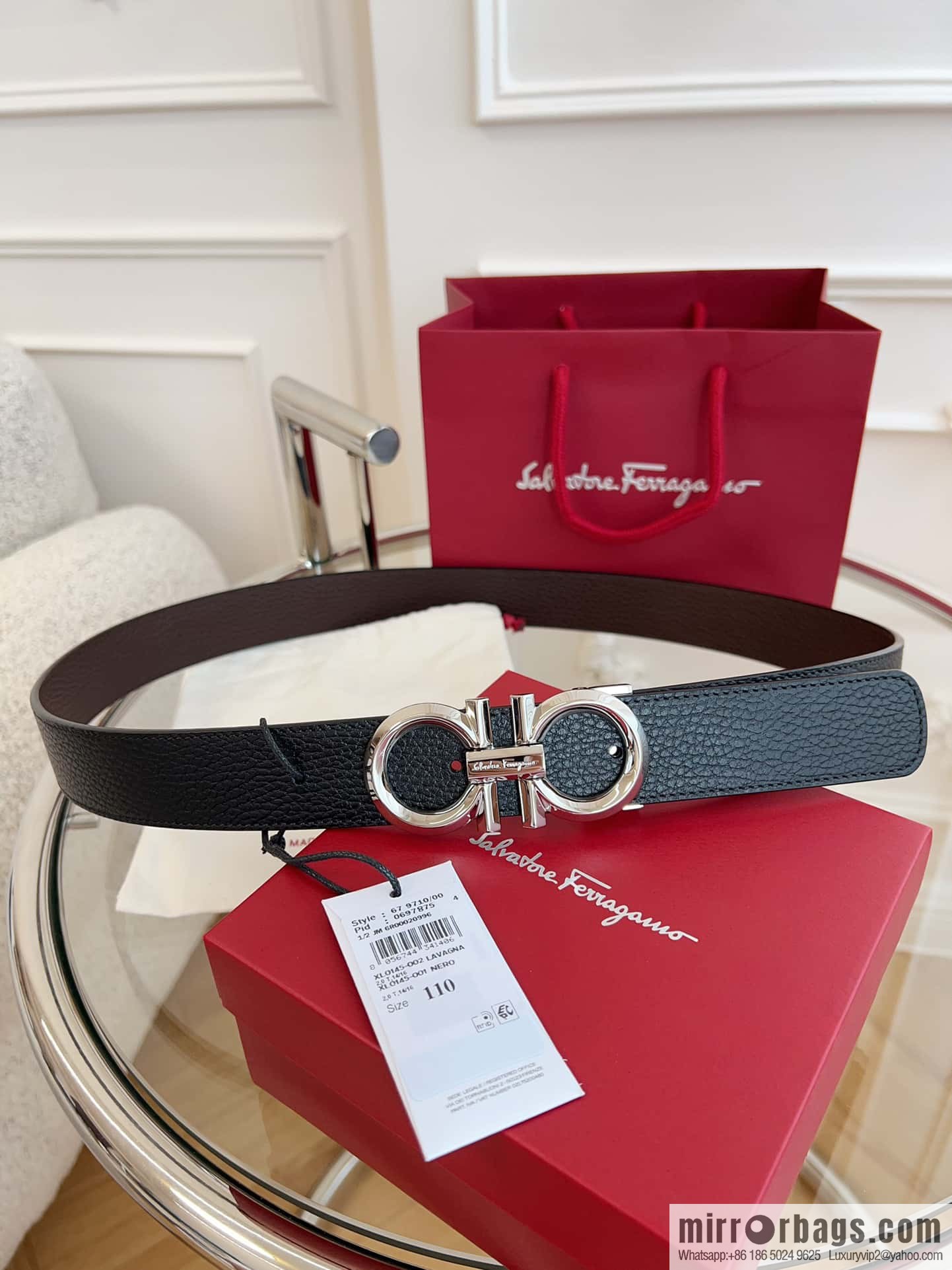 Ferragamo 🅿 Original Leather Purchasing Grade 3.5cm Precision Brass Hardware Belt