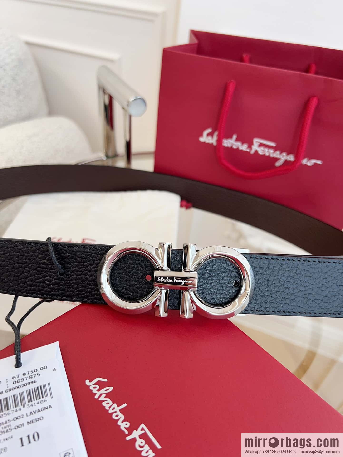 Ferragamo 🅿 Original Leather Purchasing Grade 3.5cm Precision Brass Hardware Belt