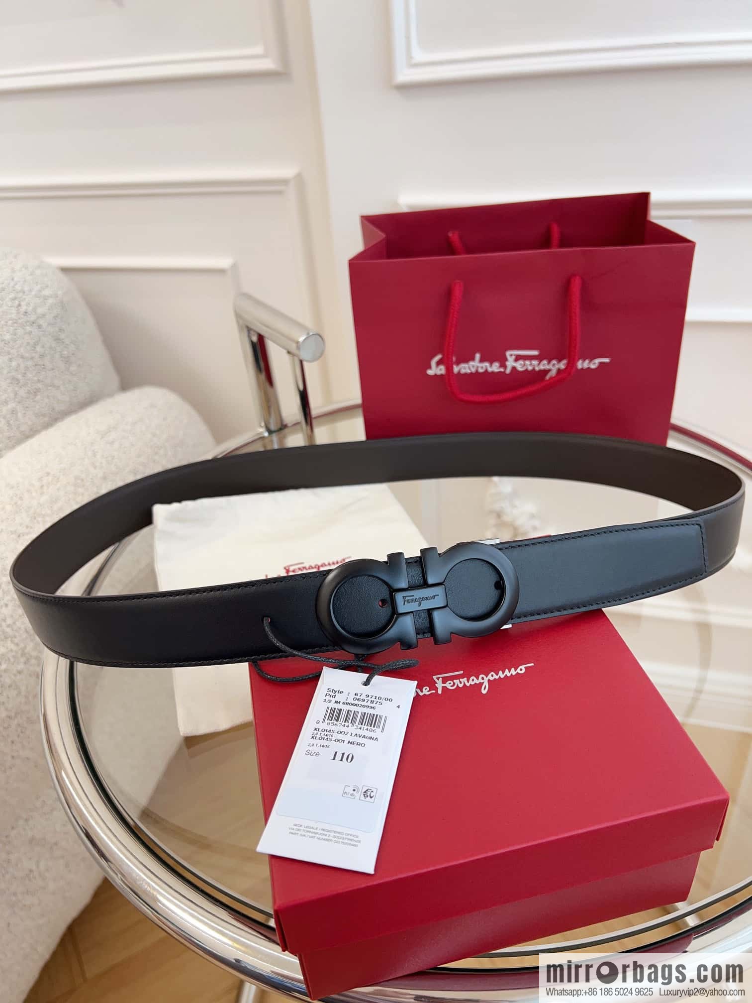 Ferragamo 🅿 Original Leather Purchasing Grade 3.5cm Precision Brass Hardware Belt