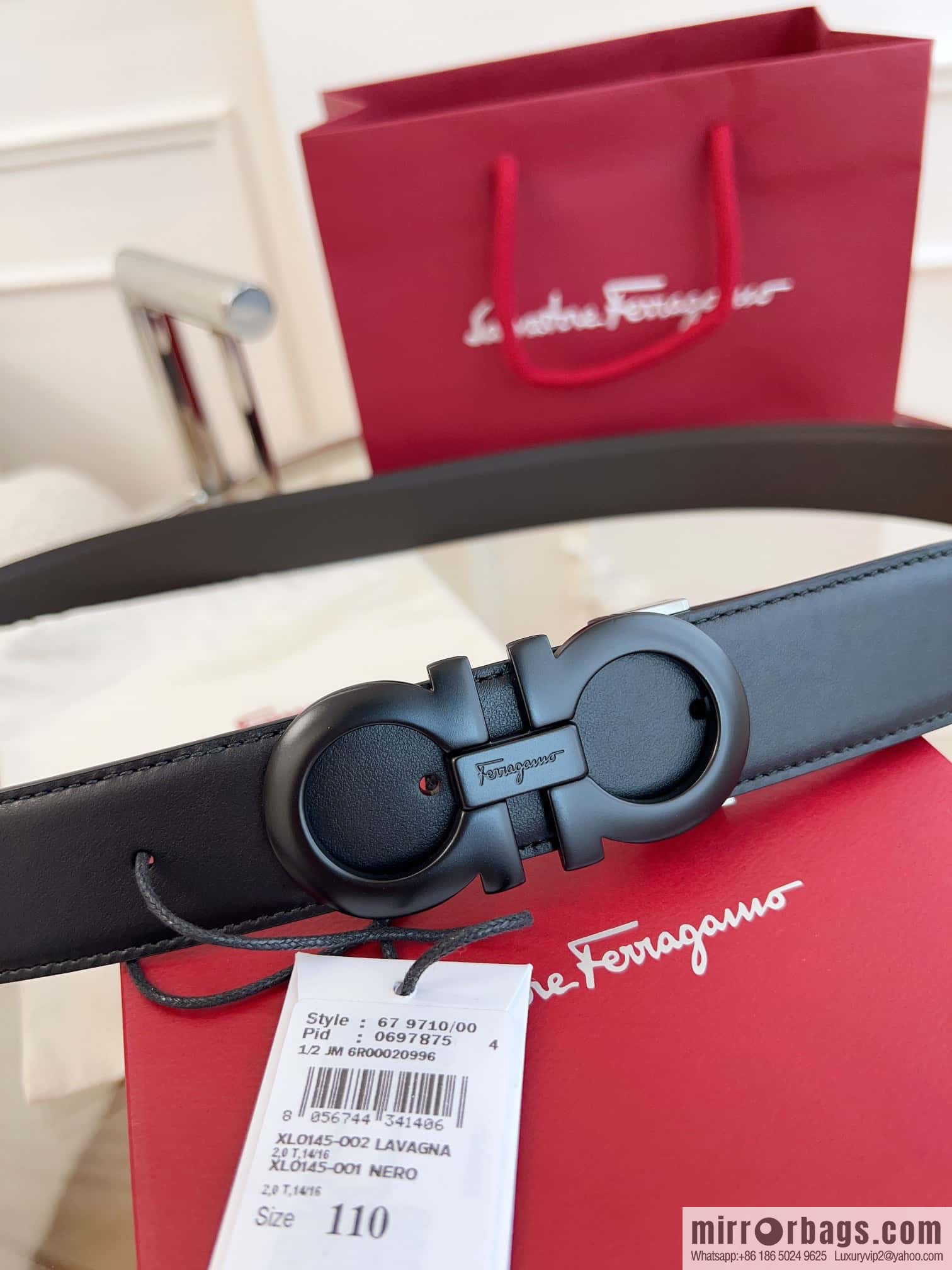 Ferragamo 🅿 Original Leather Purchasing Grade 3.5cm Precision Brass Hardware Belt