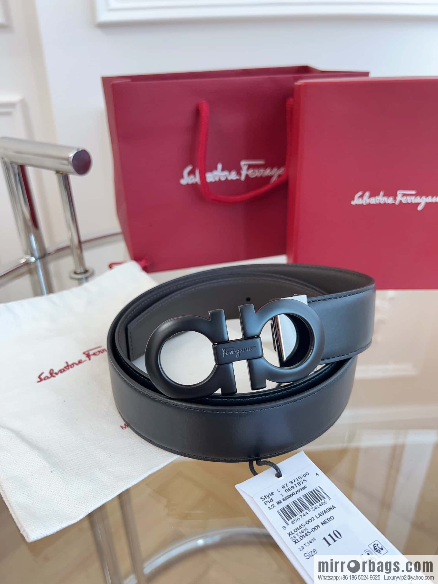 Ferragamo 🅿 Original Leather Purchasing Grade 3.5cm Precision Brass Hardware Belt