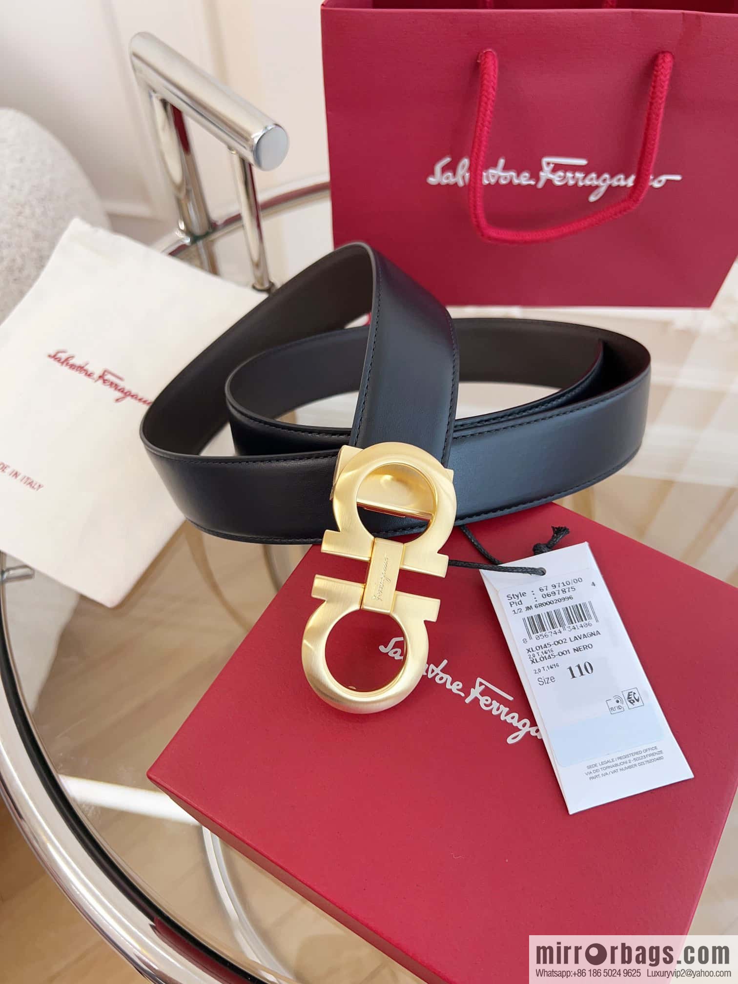 Ferragamo 🅿 Original Leather Purchasing Grade 3.5cm Precision Brass Hardware Belt