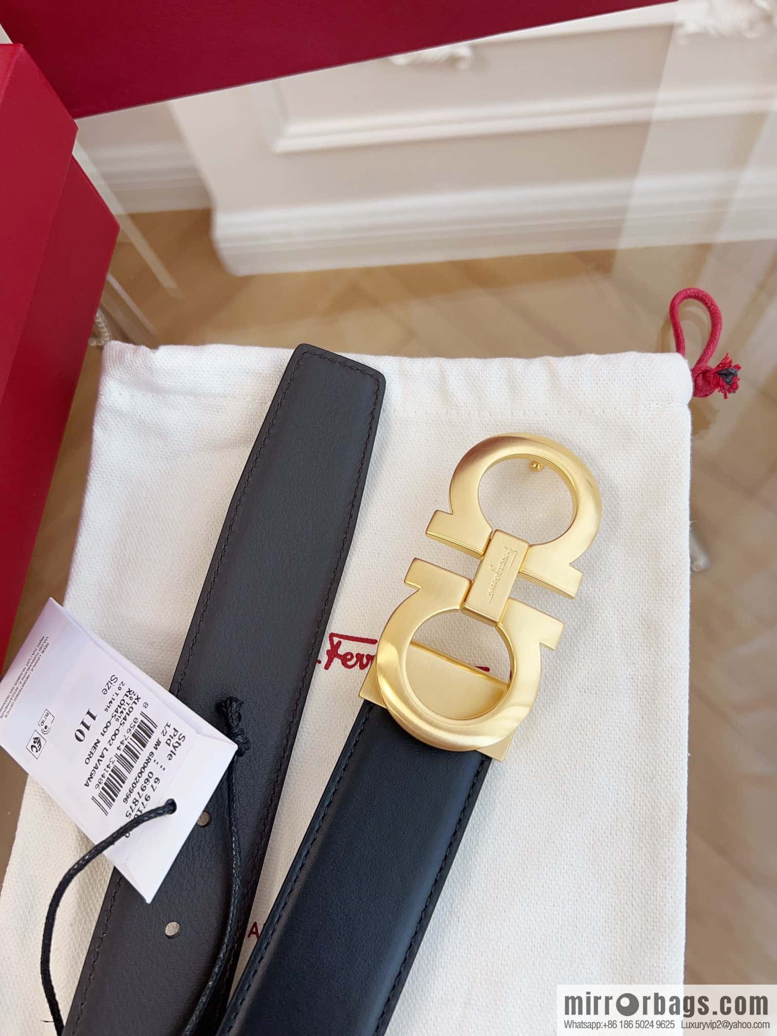 Ferragamo 🅿 Original Leather Purchasing Grade 3.5cm Precision Brass Hardware Belt